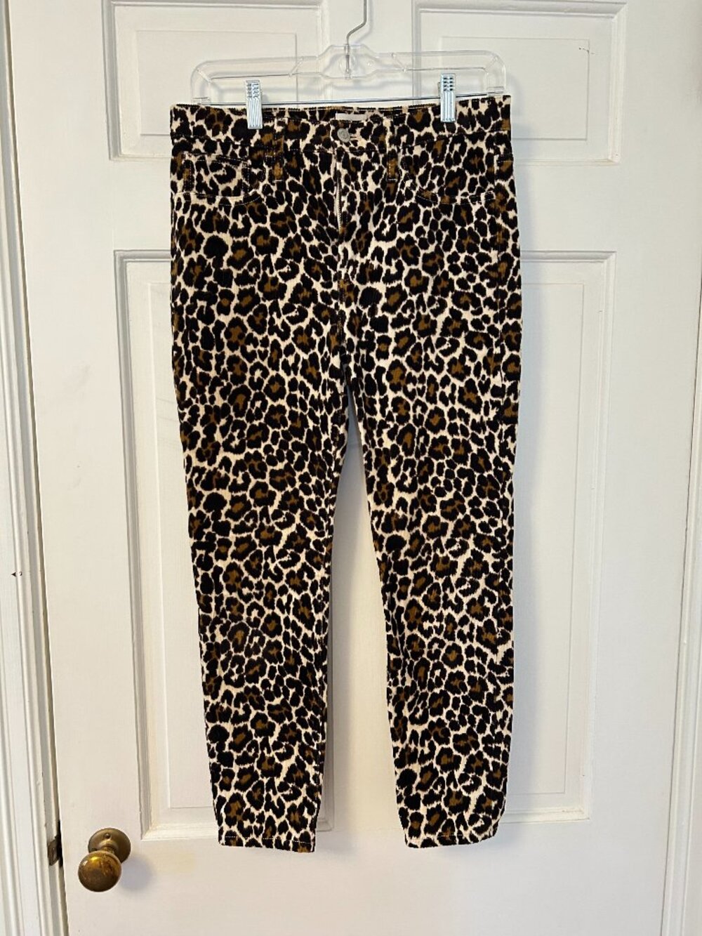 J. Crew Cheetah Print Corduroy Pants 27 Petite